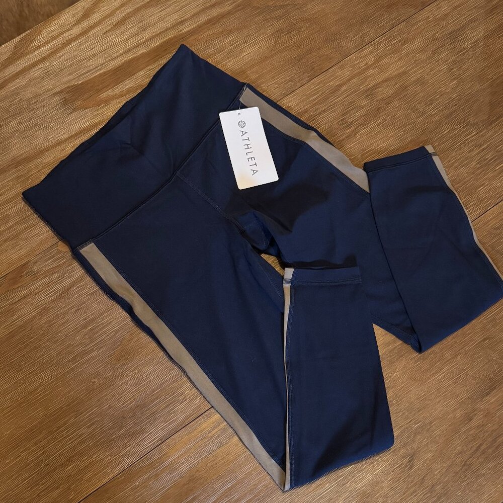 Athleta Elation Colorblock 7/8 Legging - S Navy